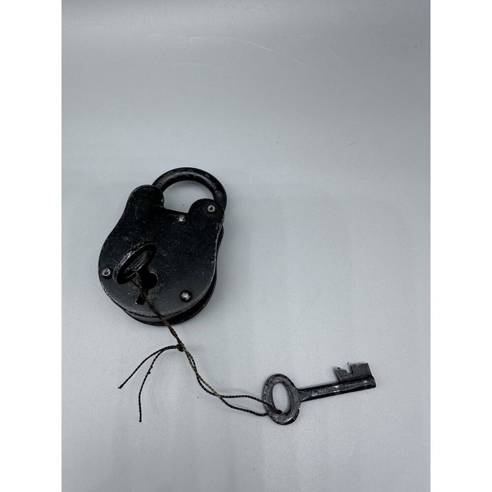 Vintage Or Older Black Padlock W 2" Keys Train Lock 3.25”